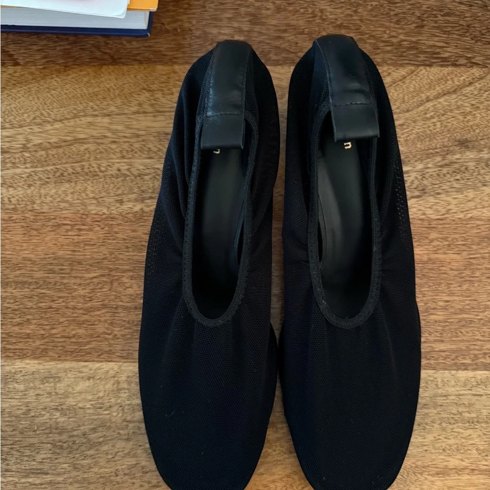 Reformation Black Mesh Block Heel Shoes - Picture 2 of 4